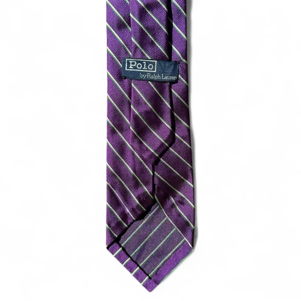 Vintage Polo by Ralph Silk Lauren Diagonal Striped Tie
